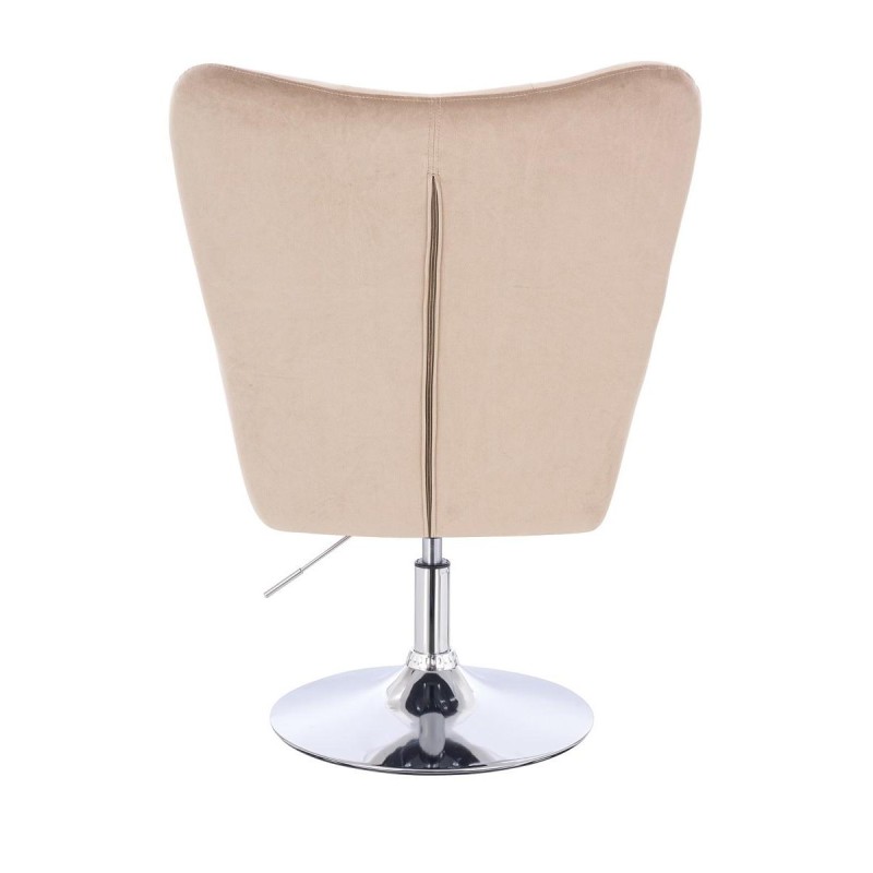 Latte velour chair chrome base