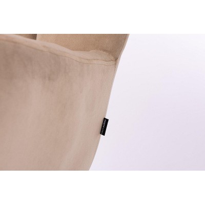 Latte velour chair black base