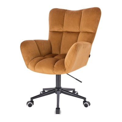 Honey velour chair black casters