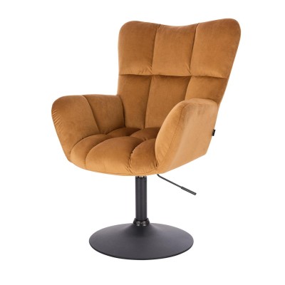 Honey velour chair black base