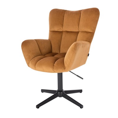 Honey velour chair black crossbase