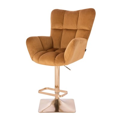 Honey velvet chair gold base