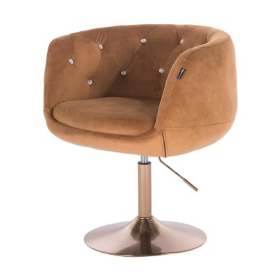 Honey velour chair gold base