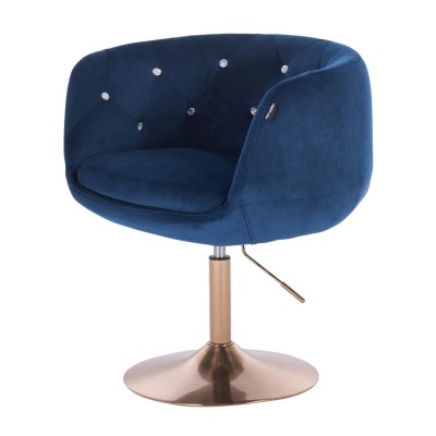 Dark-sea velour chair gold base