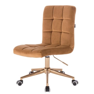 Honey velvet cosmetic chair gold
