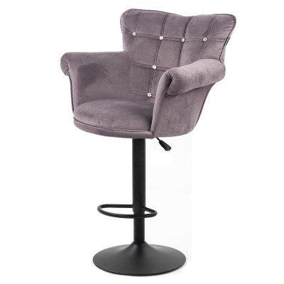 Graphite velour chair, black base