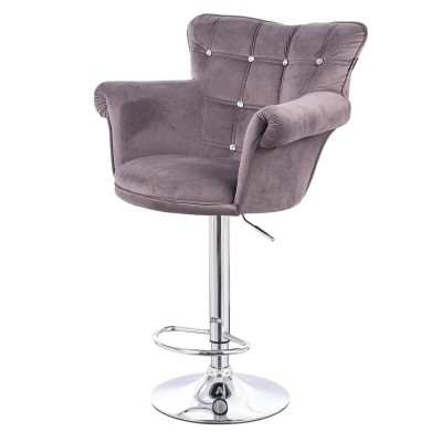 Graphite velour chair chrome base