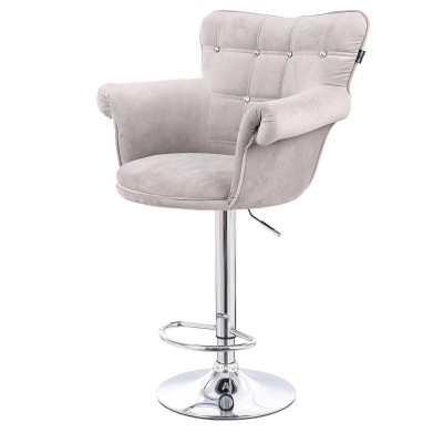 Steel velvet cosmetic chair, chrome
