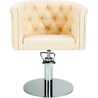 Upholstered salon chair square base