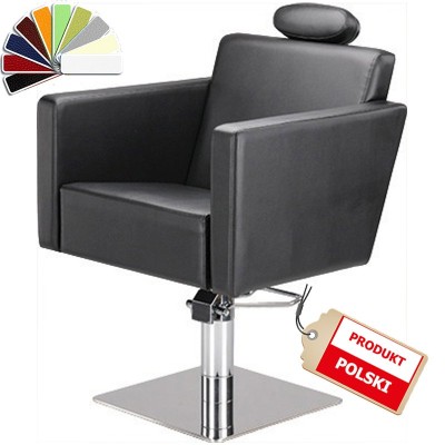 White salon chair with headrest