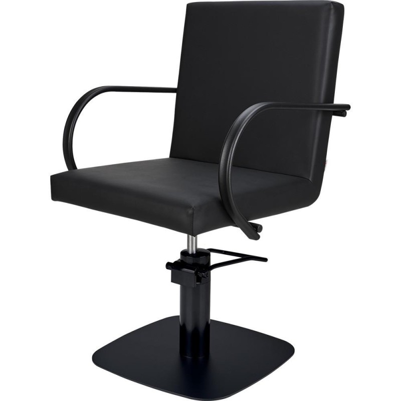 White quilted hydraulic salon chair