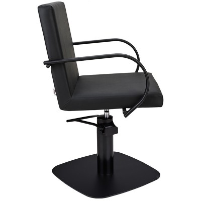 Biały pikowany fotel fryzjerski hydrauliczny