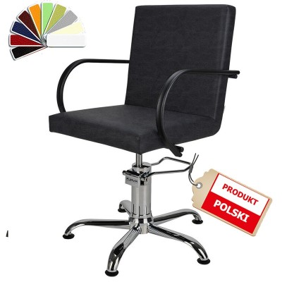 Tufted white hydraulic salon chair