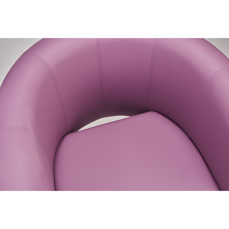 Biały tapicerowany fotel fryzjerski