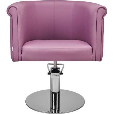 Biały fotel fryzjerski chromowana podstawa