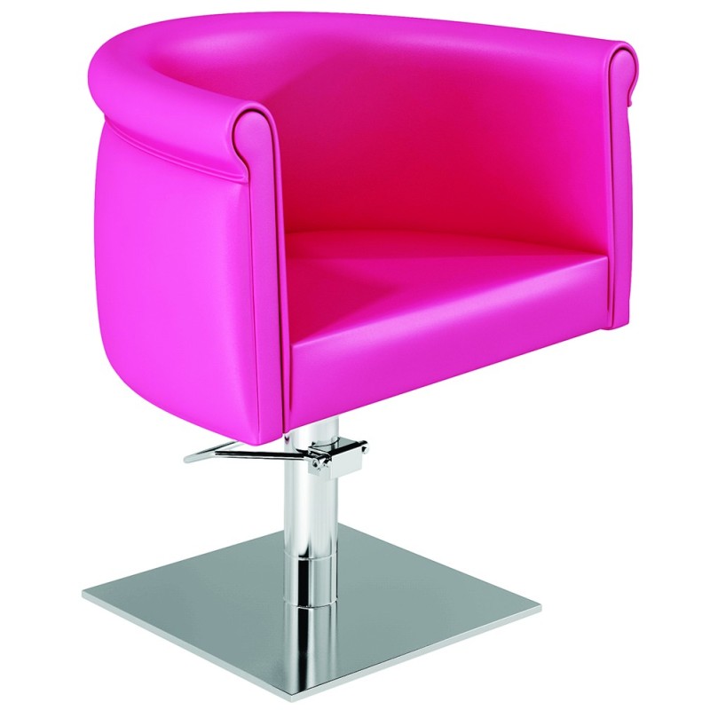 Upholstered salon chair chrome base