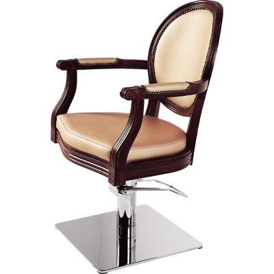 Upholstered salon chair chrome base
