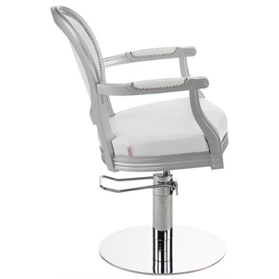 White Royal chair chrome base
