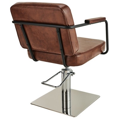 Upholstered salon chair chrome base