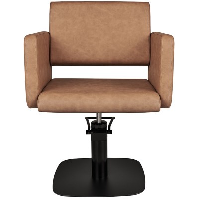 Biały fotel fryzjerski chromowana podstawa