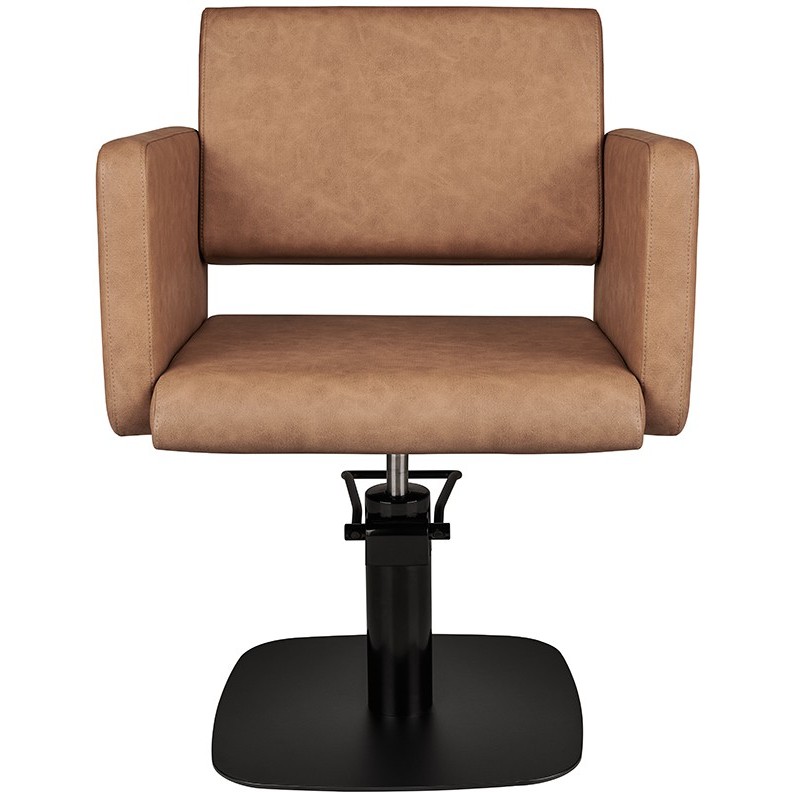 Biały fotel fryzjerski chromowana podstawa