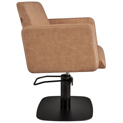 White upholstered salon chair chrome