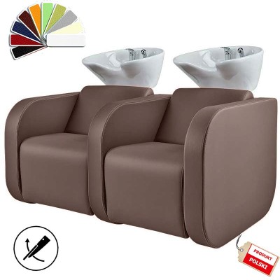 Podwójna Myjnia Fryzjerska Globe Sofa - Wybór Tapicerki -Myjnie fryzjerskie- 