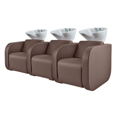 Potrójna Myjnia Fryzjerska Globe Sofa - Wybór Tapicerki Elektryczny Podnóżek. -Myjnie fryzjerskie- 