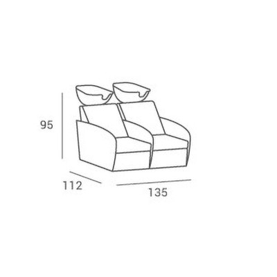 Potrójna Myjnia Fryzjerska Globe Sofa - Wybór Tapicerki Elektryczny Podnóżek. -Myjnie fryzjerskie- 