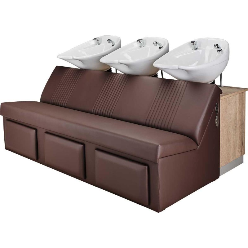 Potrójna Myjnia Fryzjerska Mali Sofa - Tapicerka Przeszycia Lub Pikowania -Myjnie fryzjerskie- 