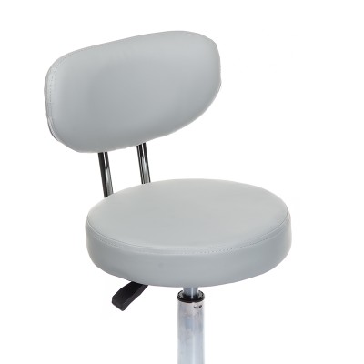 Gray cosmetic stool on casters