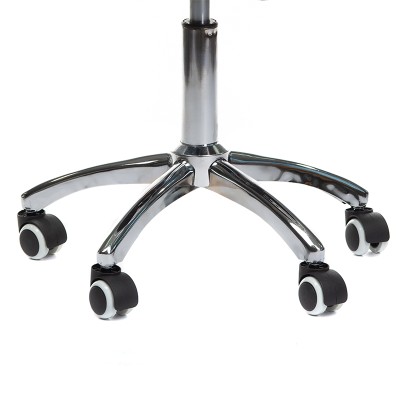 Gray cosmetic stool with wheels