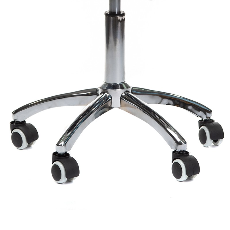 Gray cosmetic stool with wheels