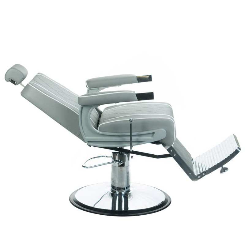 Fotel barberski ODYS BH-31825M Jasny Szary -Fotele barberskie- 