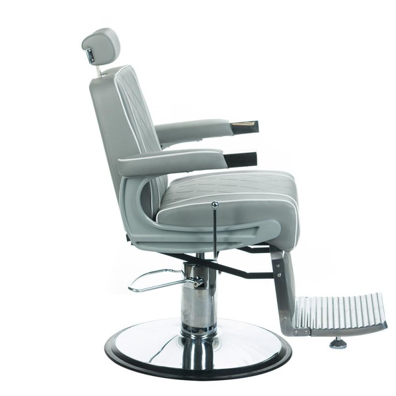 Fotel barberski ODYS BH-31825M Jasny Szary -Fotele barberskie- 