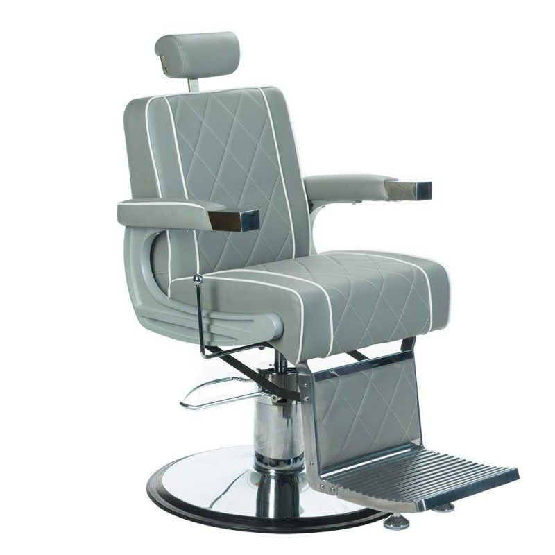 Fotel barberski ODYS BH-31825M Jasny Szary -Fotele barberskie- 