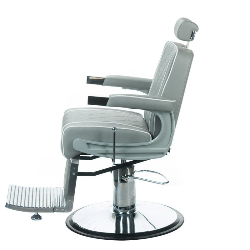 Fotel barberski ODYS BH-31825M Jasny Szary -Fotele barberskie- 