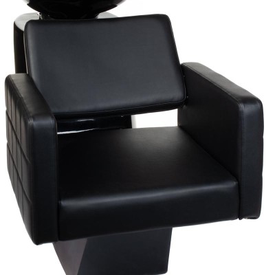 Black eco-leather salon shampoo chair