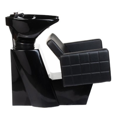 Black eco-leather shampoo chair