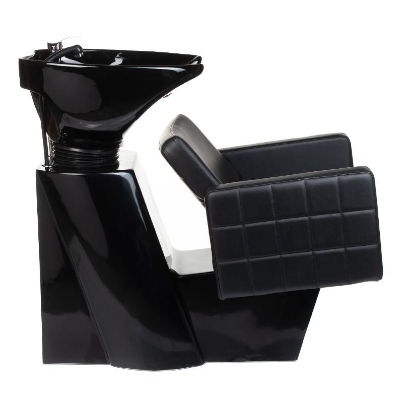Black eco-leather shampoo chair