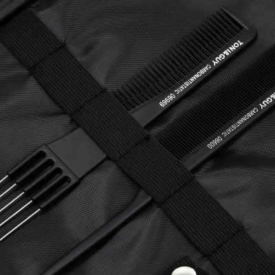 Kuferek fryzjerski barberski czarny materiał