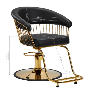 Black salon chair gold base