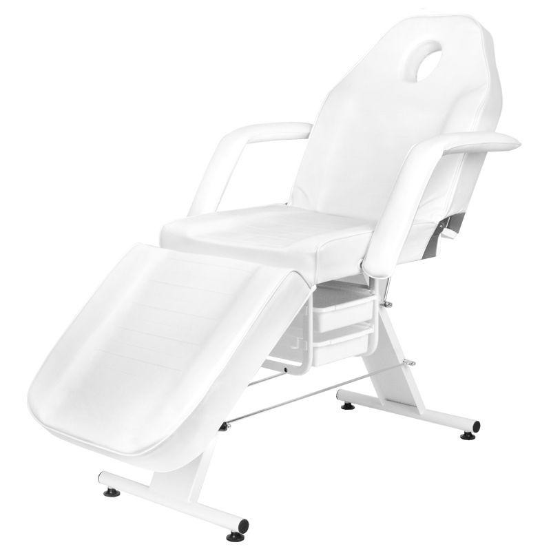 Fotel kosmetyczny Basic 202 z kuwetami biały