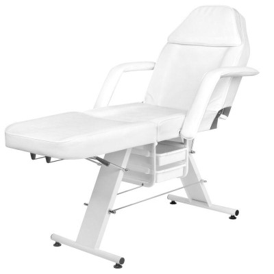 Fotel kosmetyczny Basic 202 z kuwetami biały