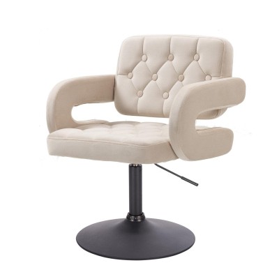 Hoker Hr8403N Kremowy Welur Czarna Podstawa