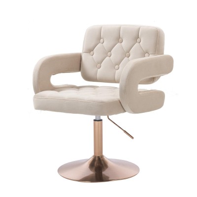 Hoker Hr8403N Kremowy Welur Złota Podstawa