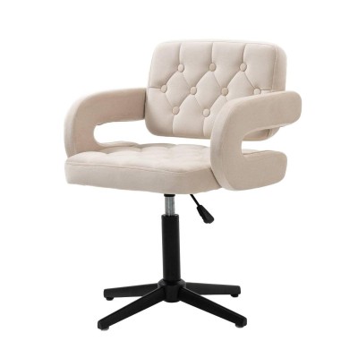 Hoker SURF Cross Kremowy Welur Czarna Podstawa -Krzesła- 