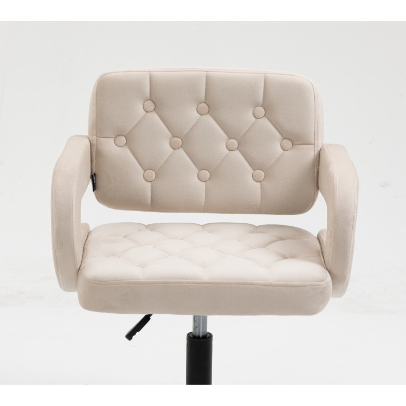 Hoker SURF Cross Kremowy Welur Czarna Podstawa -Krzesła- 