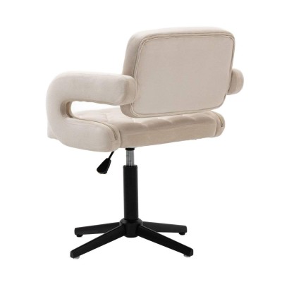 Hoker SURF Cross Kremowy Welur Czarna Podstawa -Krzesła- 