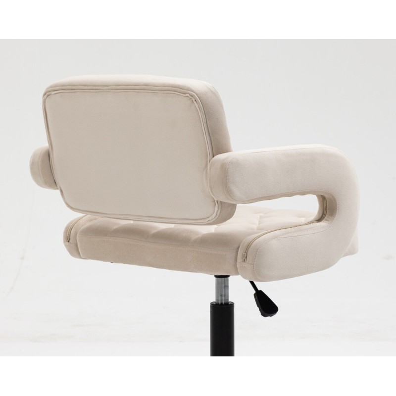 Hoker SURF Cross Kremowy Welur Czarna Podstawa -Krzesła- 